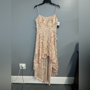 Xscape at macys Elegant Pink Floral High-Low Dress gown, size 12